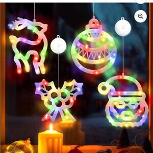 Colorful LED Christmas Window Decorations